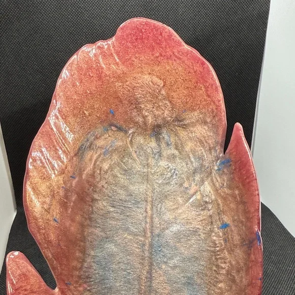 Unique Resin Pink and Blue Leaf-Shaped Decorative Dish - Picture 11 of 11
